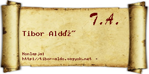Tibor Aldó névjegykártya